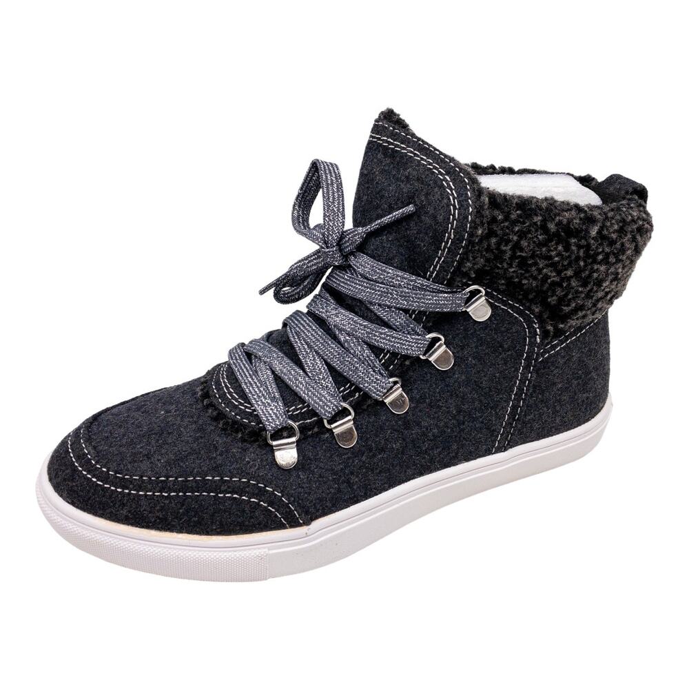 Jellypop Antarctic Faux Shearling Cuff High Top Sneaker Boot Women's 7.5 Gray